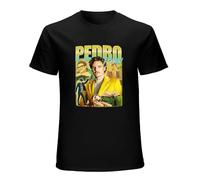 LAO-WANG Casual T-Shirt Pedro Pascal Homage Movie Icon Retro 90'S Actor Gift Black M