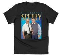LAO-WANG Trendy T-Shirt Hitchcock & Scully Homage Funny Nine Nine Show 90'S an Black M
