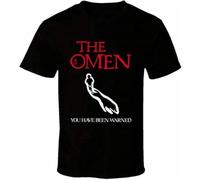 LAO-WANG Trendy T-Shirt The Omen Horror Movie Retro Poster Halloween BlackMen Women Black 3XL