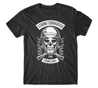 LAO-ZHANG Army Skull T-Shirt 100% Cotton Shirt M