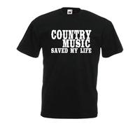 LAO-ZHANG Country Music Saved My Life Band Mens T Shirt Top S