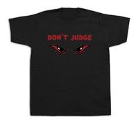 LAO-ZHANG Mens Cotton Tshirt Funny Graphics Print Don't Judge Cat Evil Eye Lucky Funny Stylish Design 3XL