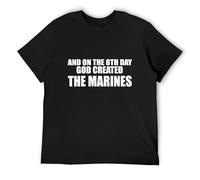 LAO-ZHANG on 8Th Day God Created The Marines Xmas Gift Idea Men's T Shirt M