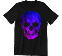 LAO-ZHANG Skull Face Head Shirt Purple Colored Skull Horror Costume Shirt Men's T-Shirt M