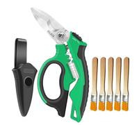 LAOA Ciseaux d'électricien à dents dentelées en acier inoxydable de 20,3 cm avec prise multiple et protège-ciseaux, étui de lame