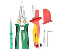 LAOA Pince à dénuder avec mesure d'électricité, pince à dénuder 8 en 1 pour couper, tirer les câbles, ciseaux de câble pour gratter, sertir les câbles, avec test de tension, avec couteau d'isolation