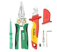 LAOA Pince multifonctionnelle 8 en 1 Dénuder, couper, tirer, racler, presser, test de tension, couteau isolant LA321713