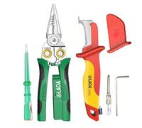 LAOA Pince multifonctionnelle 8 en 1 Dénuder, couper, tirer, racler, presser, test de tension, couteau isolant LA119716