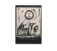 LAOAYI Poster de paysage All That Jazz Animal Poster rétro en noir et blanc avec cadre en bois sans cadre - Prêt à accrocher - 20 x 30 cm