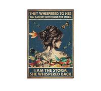 LAOAYI Poster rétro « They Whispered to Her You Cannot Withstand The Storm I Am The Storm She Whispered Back » - Impression sur libellule - 40 x 60 cm
