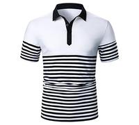LAOFU Polo Homme Manches Courtes Mode Grande Taille Imprimé Patchwork Col Boutonné Hauts Décontractés Confort Golf Chic Casual Sport Beau T-Shirt Tee Shirt Printemps Été Pas Cher Streetwear Tops