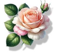 LaoGraphics - Lot de stickers en vinyle fleurs de rose et feuilles non transparents imperméables multi-usages 1@ 20 cm de haut pour toilettes ou voiture. 3@ 7 cm pour étuis de téléphone, tasses et