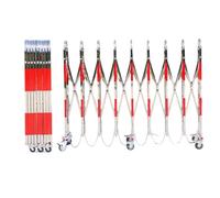 Laohucai Barrière métallique Extensible Industrielle à roulettes, Robuste, pour l'extérieur, barrière de sécurité en accordéon, pour Chantier(3m/9.8ft)