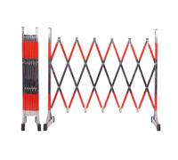 Laohucai Barrière métallique Extensible Industrielle, barrière de sécurité Pliante et rétractable, Porte de sécurité accordéon en Acier Inoxydable pour Chantier, signalisation routière(5m/16.4ft)
