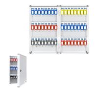 Laohucai Boîte à clés Murale avec Code, Armoire à clés sécurisée pour 32 à 120 clés, boîte de Rangement en Alliage d'aluminium avec Porte-clés, pour concessionnaires Automobiles, hôtels(72 Key)