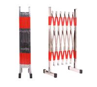 Laohucai Lot de 5 barrières industrielles Extensibles en métal, barrière de sécurité rétractable et Pliable de 3 m, en Acier Inoxydable pour Chantier et contrôle de la Circulation