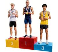 Laohucai Podium empilable en métal 3 pièces pour Les vainqueurs 1er, 2e et 3e Places, Idéal pour Les compétitions Sportives en Salle et en extérieur athlétisme, gymnases Scolaires(1.95m)