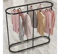 Laohucai Portant à vêtements Rond - Portant à vêtements Ovale en Fer, autoportant, Robuste et Robuste, idéal pour Les boutiques et Les Chambres à Coucher.(Black,47.2"x19.7"x59")