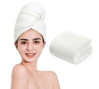 Laojbaba Serviette à Cheveux en Microfibre à séchage Rapide, adaptée à Tous Les Types de Cheveux, Ultra absorbante, Cheveux Longs et épais, 50,8 x 101,6 cm, Blanc (1 pièce)