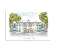 Laojie Poster sur toile représentant un poste de police de montagne pour décoration de chambre à coucher, bureau, chambre, cadeau 40 x 60 cm