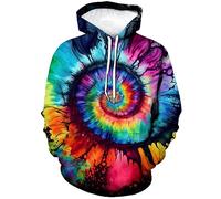 LAOLIUSN Sweat à capuche coloré à thème spirale, multicolore, Medium