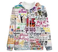 LAOLIUSN Sweat à capuche hipster hip-hop urbain graffiti street art zippé pull amusant pour homme, jaune, 4X-Large