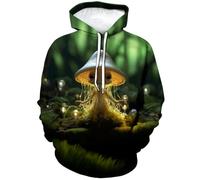 LAOLIUSN Sweat à capuche motif champignon amusant, jaune, X-Large