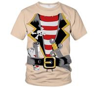 LAOLIUSN T-shirts de smoking pour homme - Costume Tux et cravate - T-shirt cadeau, beige, Taille M