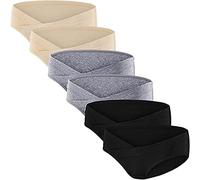 LAOLUO Culotte Maternité en Coton Femmes Taille Basse Doux Respirant Enceintes sous-vêtements de Grossesse Confortable Slip Pas Cher Confortable Lingerie en V Mode Chic Pyjama Lot de 3/6