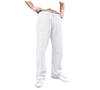 LAOLUO Homme Pantalon Casual Jogging Coton Lin Couleur Unie Baggy Léger Survêtement Pants Cargo Cordon Sport Loisirs Mode Confortable Respirant Mode Sweatpants Été Printemps Workout Gym Trousers