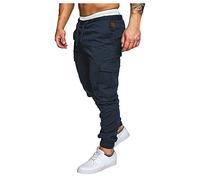 LAOLUO Pantalons Casual Homme Militaire Cargo Sport Slim Fit Jeans Jogging Montagne Bas de Survetement Multi Poche Workout Loisirs Jeans Cordon Taille Élastique Grande Taille Travail Trousers