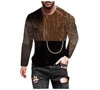 LAOLUO T-Shirt Manches Longues Hommes Pas Cher Chemises Imprimé 3D Tee Shirt 2022 Nouveau Homme Automne Casual Mode Artistique Col Rond Homme Grande Taille Blouse Tops Confortable Streetwear