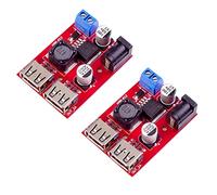 LAOMAO Double USB DC-DC Step Down Converter 6V-40V to 5V 3ACV Voltage Converter Module Adjustable Power Supply (2 Pack)
