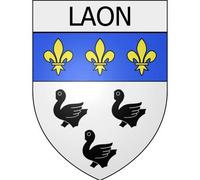 Laon 02 ville Stickers blason autocollant adhésif - Taille : 12 cm
