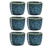 LEONARDO HOME Laonardo Matera 023046 Lot de 6 coquetiers en céramique Diamètre 5,2 cm Hauteur 4 cm Facile à nettoyer Passe au lave-vaisselle Bleu