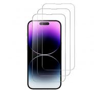 Laone Protecteur d'écran en verre trempé 9H pour iPhone, toucher délicat, protection transparente sûre, avec lingettes nettoyantes (iPhone 15 pro)