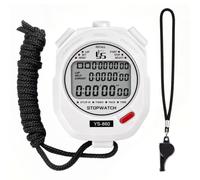LAOPAO Chronomètre avec sifflet, 60 Laps Mémoire 1/100 Seconde Précision | Métronome, Réveil, Horloge, Compte à Rebours Fonction, Silencieux Mode, Étanche, pour Entraîneurs Arbitres Athlètes Football
