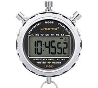 LAOPAO Chronomètre Numérique, Imperméable 1/100 Seconde Précision Minuterie,Poche Grand écran LCD Réveil pour Football Former Sports Entraîneur… Xj203