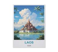 Laos Asie，Puzzle pour Adultes 1000 Pièces en Papier Puzzles Jeu Cadeau Accueil Décoratif Mots Croisés（50x70cm）-A22