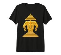 Laos Erawan éléphant à Trois têtes Tout doré T-Shirt Haut de Gamme