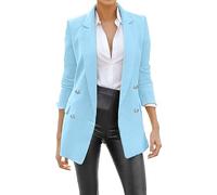 LAOSU Blazer Élégant Col Revers Devant Ouvert Veste,Blazer Long Manche Longues Femme,Blazer Epais,Blazer Simili Cuir,Blazer Purple,Blazer Similicuir,Blazer Droit Femme