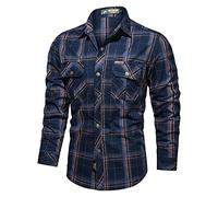 LAOSU Chemise Cargo Homme Manches Longues Grande Taille Tee Shirt Classique Chemises Cintrée avec Poches Casual Travail Extérieur Militaire T-Shirt Pas Cher Marque Col Revers Boutonnés Hauts