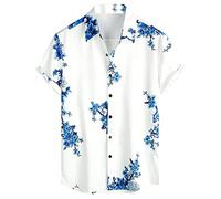 LAOSU Chemise D'Été Décontractée,Manches Courtes Chemise,Chemise Blanche Satin Homme,Chemises Hawaienne Hommes,Chemise Légère Été Homme,Chemise Bordeaux Homme,Cravate avec Costume Bleu