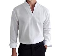 LAOSU Chemise Homme Manches Longues Classique Extensible en Coton Piqué, Épaisse, Vert Olive