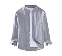 LAOSU Chemises De Plage Henley Shirt pour Hommes,Chemise Manche Longue Homme,Chemise Hawaïenne Luxe,Chemise Cérémonie,Chemise Casual Homme,Chemise Homme Rose Poudré