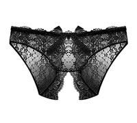LAOSU Culotte Femme Dentelle Pas Cher Confort Lingerie Féminin Taille Basse Boxer Sexy Erothique Chic Fesse sous Vetements Slip Fashion String Grande Taille Transparent Maintien Fendu Hot Ouverte