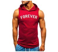LAOSU Débardeur a Capuche Homme Confort Tee Shirt Imprimé T-Shirt Fitness Grande Taille Musculation Sport Respirant sans Manche Gilets de Sport Maillots de Corps Tops Été Casual Gym 10-vin L
