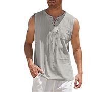 LAOSU Débardeur De Sport Pour Homme Personnalisable, Original, Gym Tee Shirt Coton, Quick Dry Gris, À Trou
