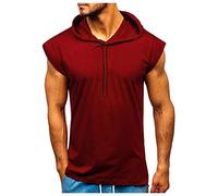 LAOSU Débardeur Gainant Homme Échancré Debardeur Capuche Basket Grande Taille Oversize Filet Veste sans Manche Sport Def, 13-vin, S