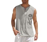 LAOSU Debardeur Homme Sport Tee Shirt Sans Manche,Taille Maillot De Corps Homme,Maillot De Corps Col V Profond,Sport Gym Tee Shirt,Quick Dry T Shirt Col Roulé,Debardeur Couleur Homme